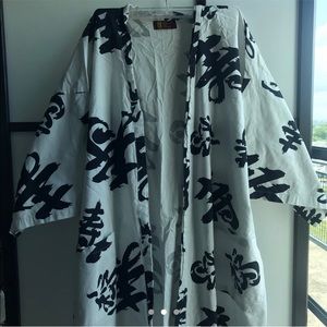 Japanese black and white Kimono